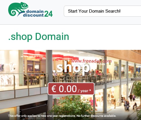 domaindiscount24 可以免费注册.SHOP一级域名