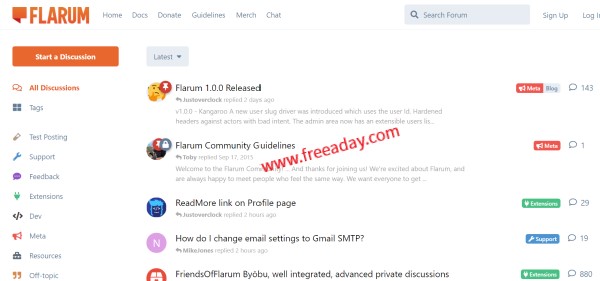 freeflarum 免费开通flarum论坛，有简体中文、支持绑定域名