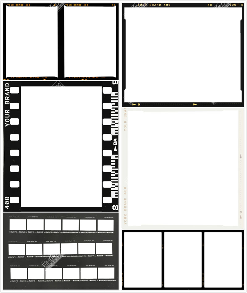 复古徕卡宝丽来相机老电影胶片风格胶卷胶带相框边框PS设计素材