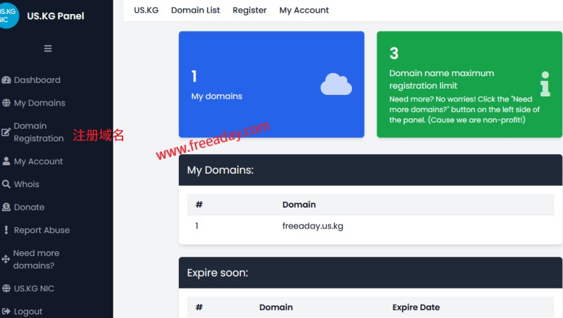 US.KG免费二级域名 可托管到cloudflare