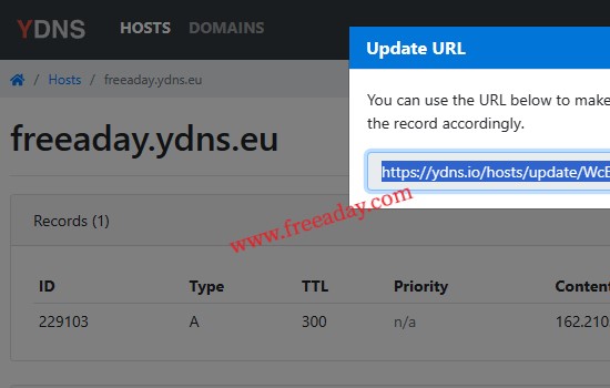 ydns 免费动态域名解析服务并提供免费二级域名