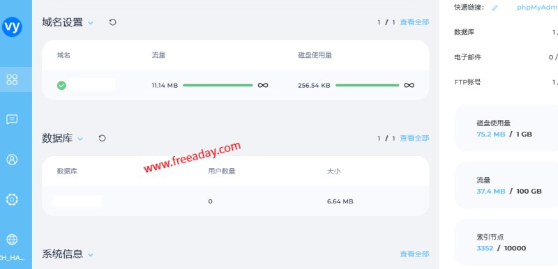 servervy 荷兰免费1g虚拟主机支持PHP，DirectAdmin管理面板