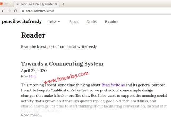 blogfreely 免费WriteFreely博客注册